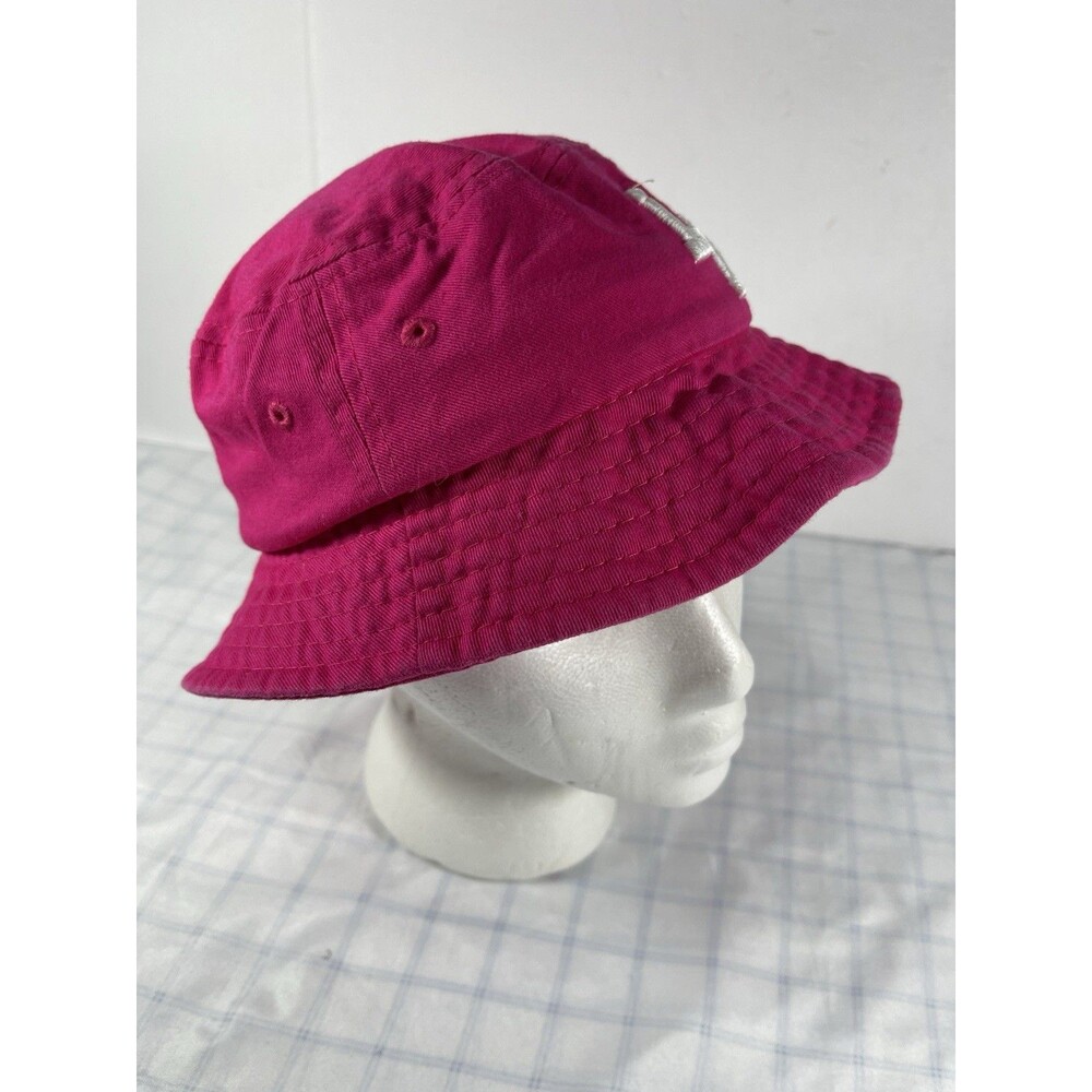 Top Level LA Bucket Hat Pink Magenta Cotton Embroidered Los Angeles Sun Cap